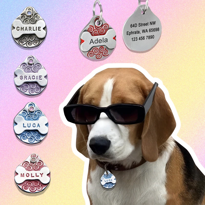 

New Personalized Engraving Dog ID Tag Customized Pet Name Puppy Collar Label Lettering Identification Anti-lost Cat Pet Supplies