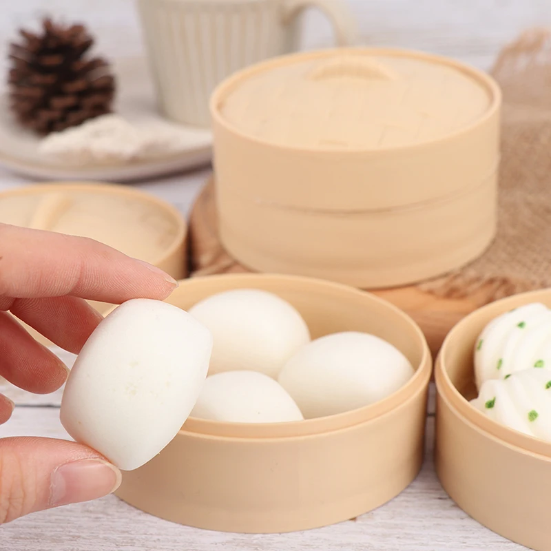 1Set Simulation Steamed Buns Squeeze Toys Slow Rising Stress Relief Squishy Toys Antistress Ball Dumpling Model