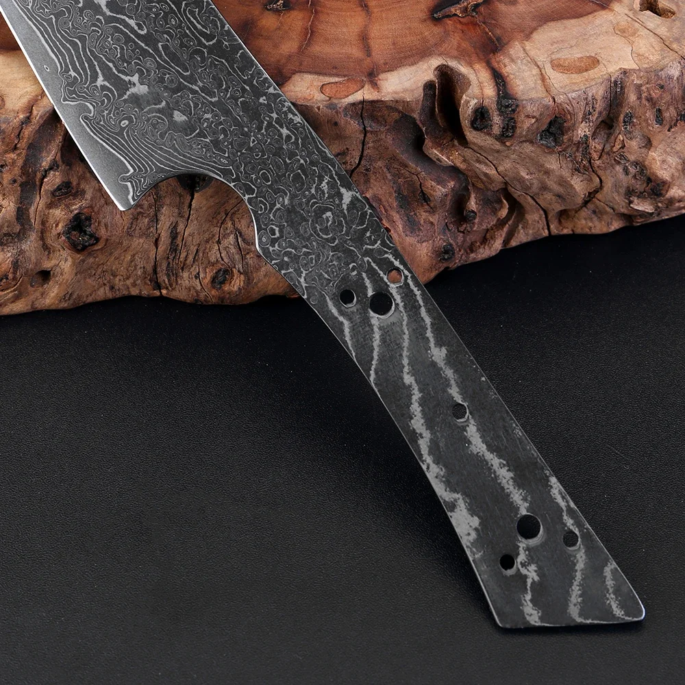 Santoku Knife Damascus Steel Blank Blade Full Tang, Heat-Treated, Sharp Edges DIY Japanese Knife Making Kitchen Knife Handmade view 5