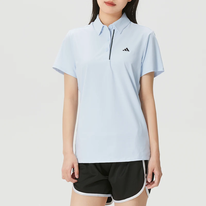 

Adidas Women's Sports Polo Shirt Casual Short-Sleeved Breathable and Comfortable Running Fitness Training Top Kb4724