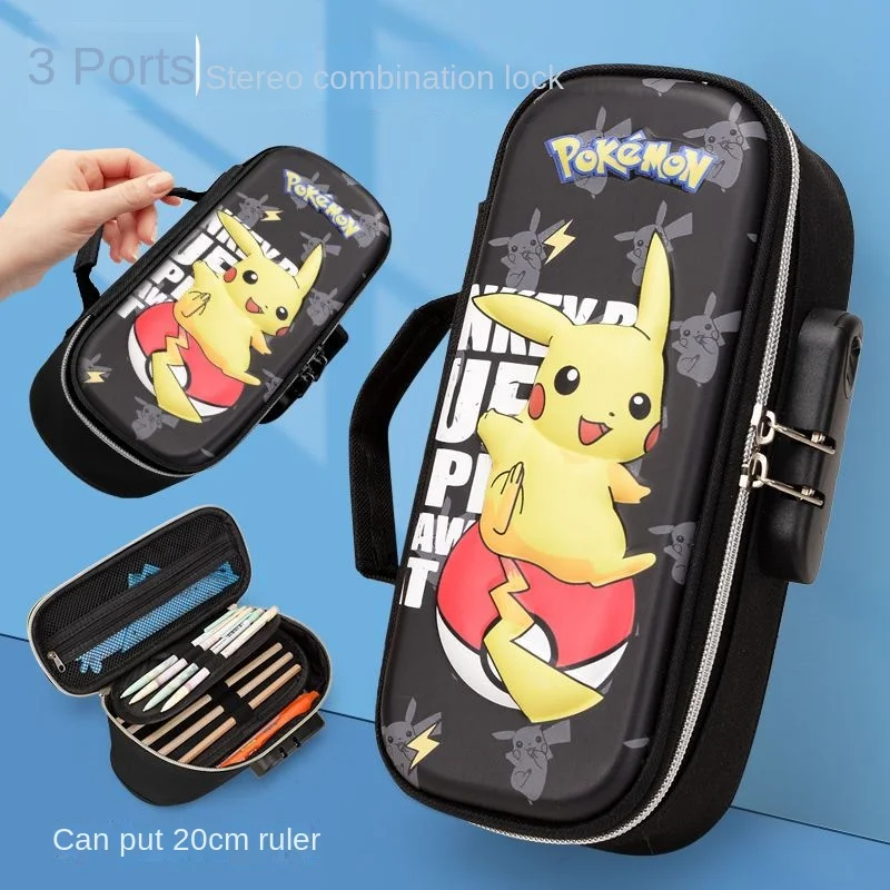 Pikachu Pencil Case Combination Lock Pencil Case Primary School Students Multifunctional Pencil Case Large Capacity Pencil Case