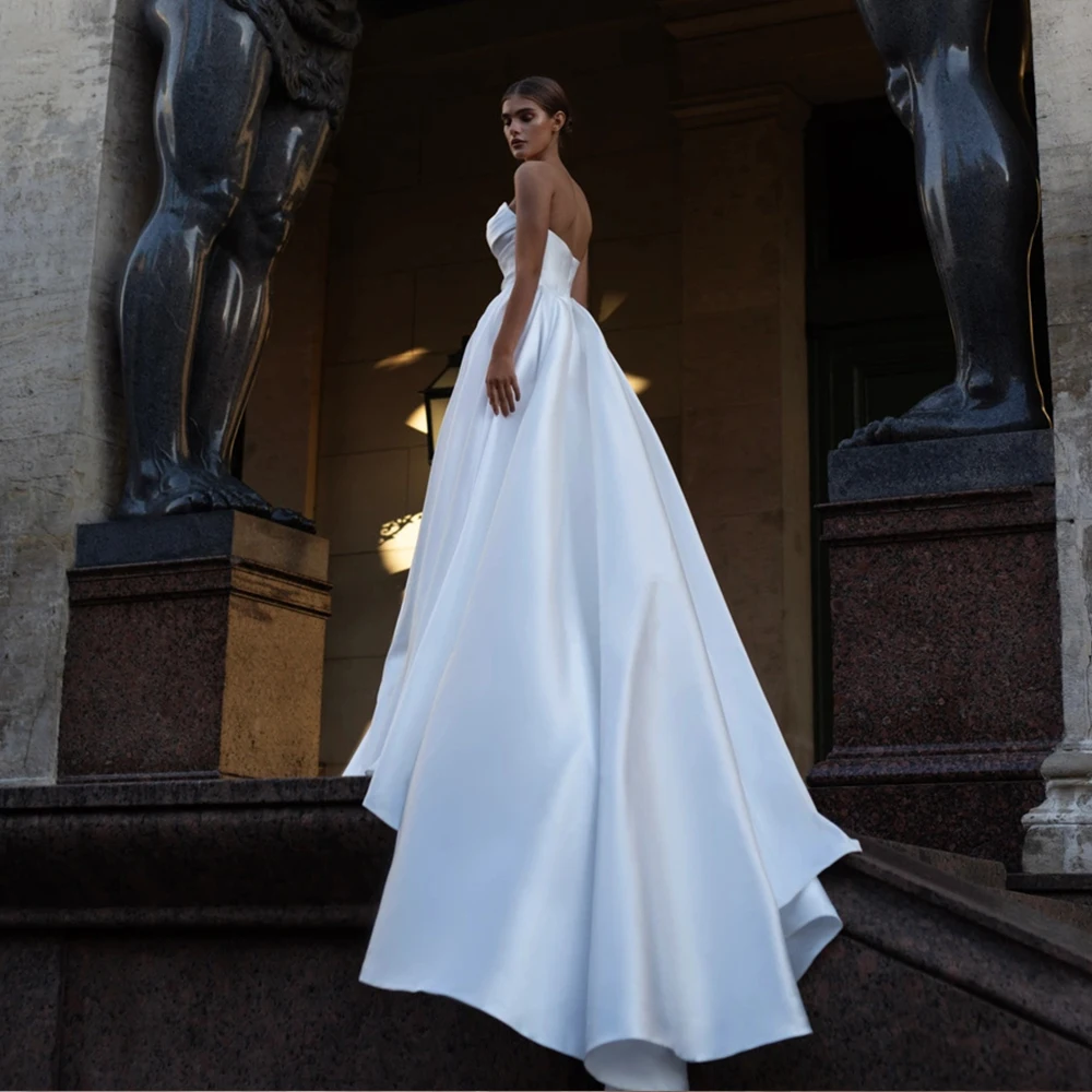 Lvory Sweetheart Wedding Dresses With Side Silt for Women Sexy Backless Bridal Gowns  2025 New Summer Zipper Back Vestido De