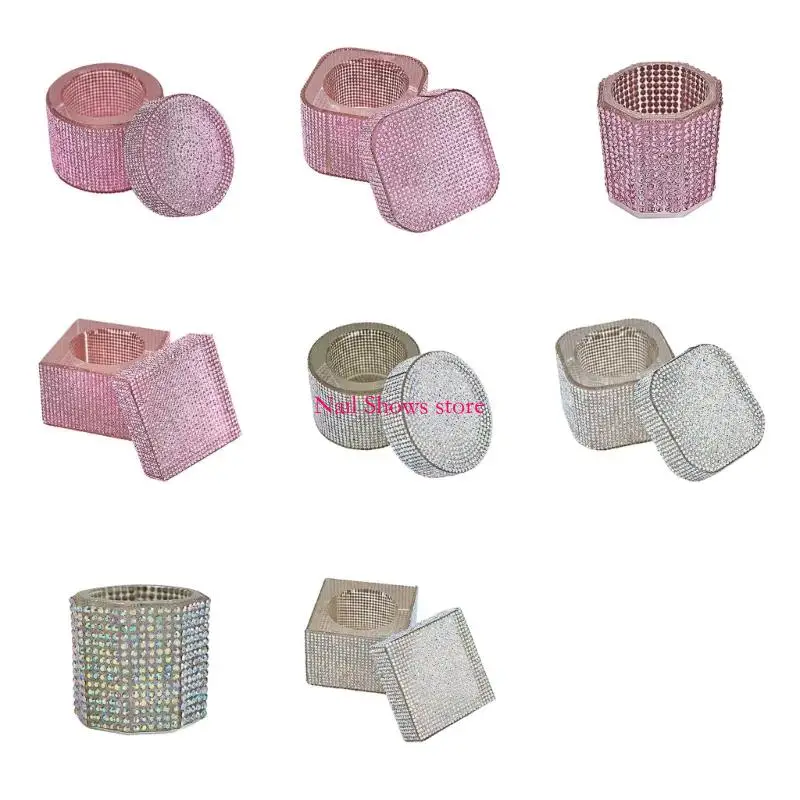 Piring Kaca Alat Kuku Akrilik E0BC Dengan Kapasitas Penyimpanan Perhiasan Dan Detail Elegan