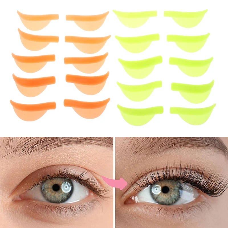 5 คู่/แพ็คซิลิโคน Eyelash Perm Pad รีไซเคิล Lashes Rods Shield 3D Eyelash Curler Applicator เครื่องมือแต่งหน้า