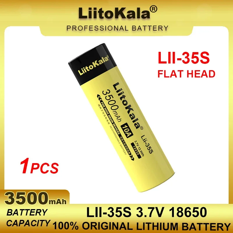 1 sztuk oryginalny LiitoKala Lii-35S 18650 3.7V Li-ion 3500mAh 10A rozładowanie baterii mocne baterie do latarki