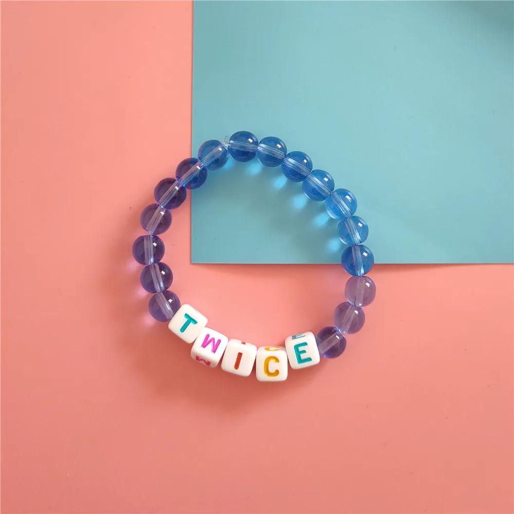 KPOP TWICE MAMAMOO Bracelets Crystal Chalcedony Stone Beads Bracelet Charm Jewelry For Fans Gifts