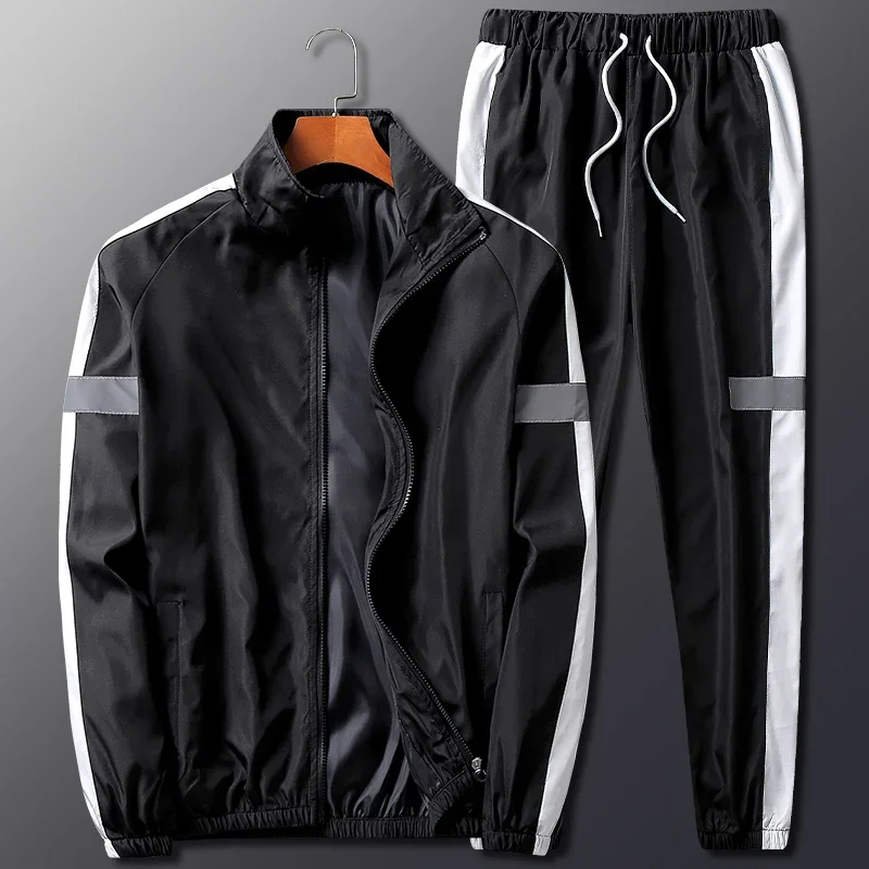 LIBIELIY 2Pcs Men Tracksuit Hoodie Tops Joggers Pants Tracksuit Set Male Running Jogging Sportswear Hooded Pants Mens Sweat Suit