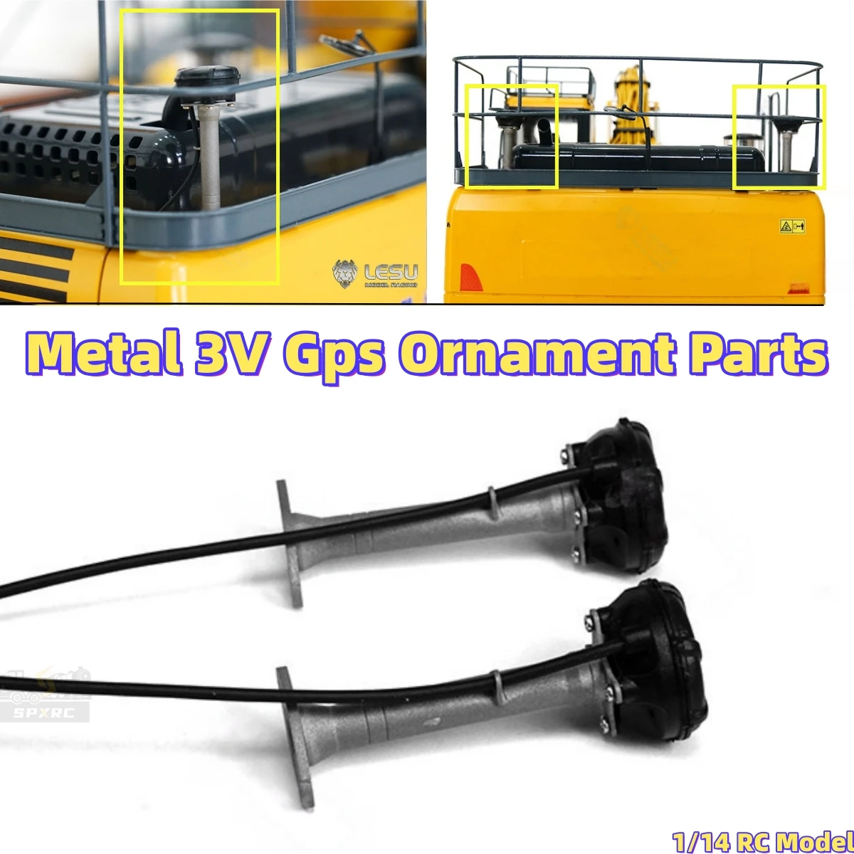 metal-3v-gps-ornament-light-g-6259-for-1-14-rc-tamiya-lesu-excavator-driving-machine-remote-control-toys-truck-parts