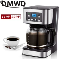 110/220V American Coffee Machine Automatic Latte Espresso Coffee Maker 12 Cups Drip Cafe Maker For Home Office Tea Pot Boiler