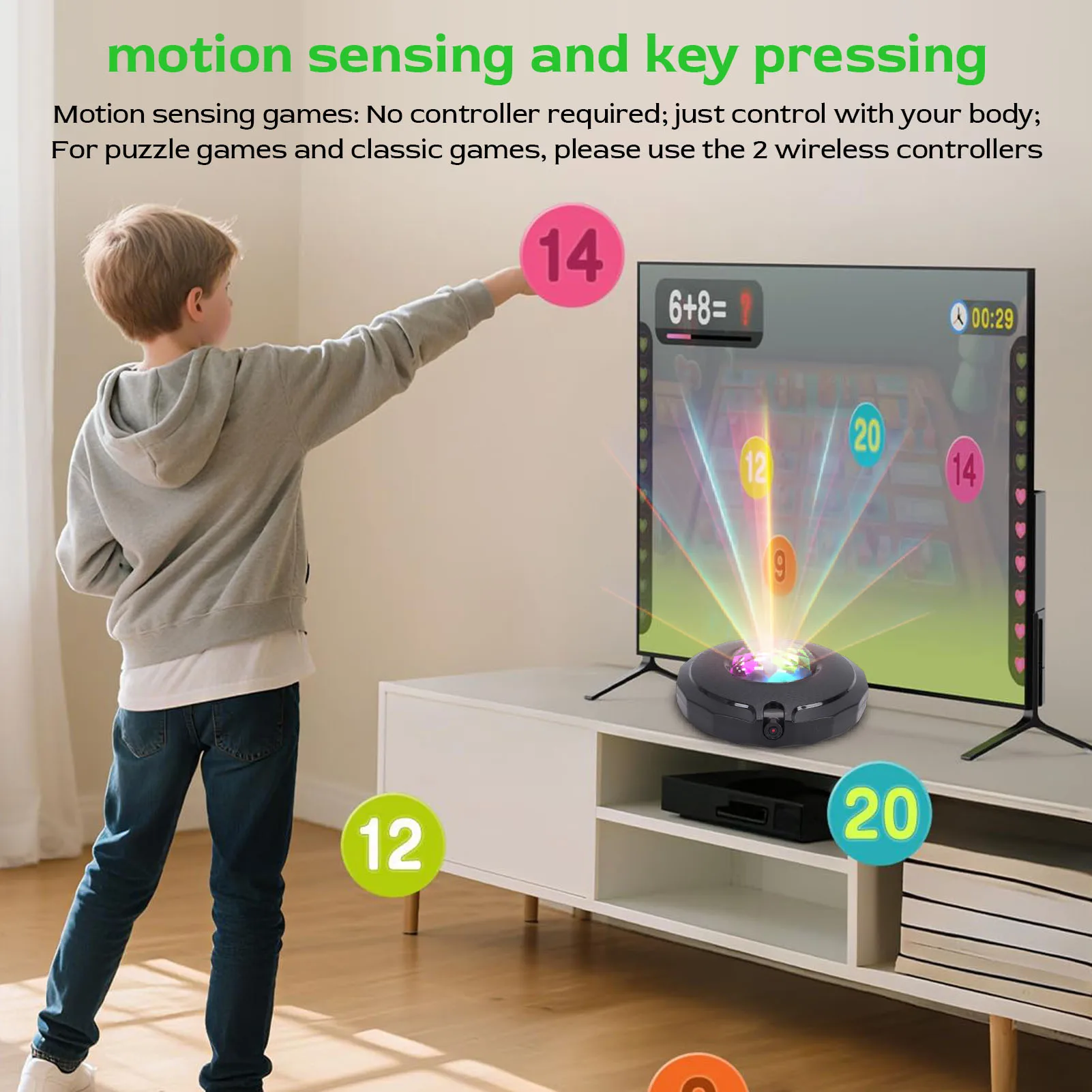 وحدة تحكم ألعاب AR متحركة تُوصل وتُشغل مباشرة على التلفاز مع وحدتي تحكم لاسلكيتين للعب العائلي وليالي الألعاب والتمارين الداخلية