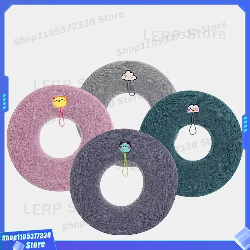 Soft Washable Fiber Toilet Seat Cushion Elastic Lid Protector Durable Comfortable Cover Easy Installation Bathroom