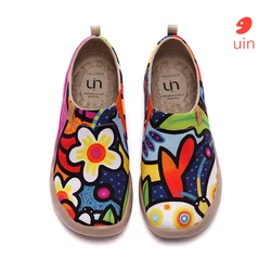 UIN Women Female Slip On Shoes Casual Canvas Loafers 2020 Modern Art Serious Ladies