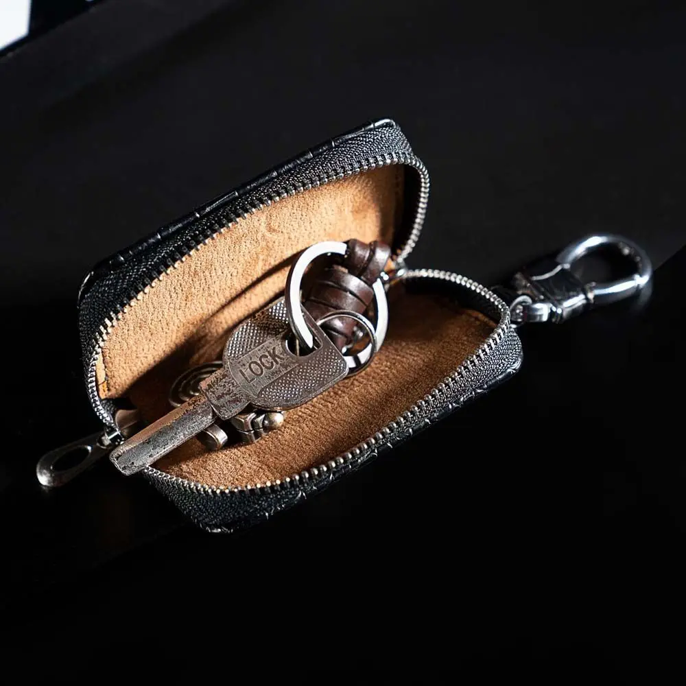 Universal Square Men Keychain With Keyring Crocodile pattern Car Key Case Key Bag Case Car Key Wallets Zipper Key Case Bag - view 3