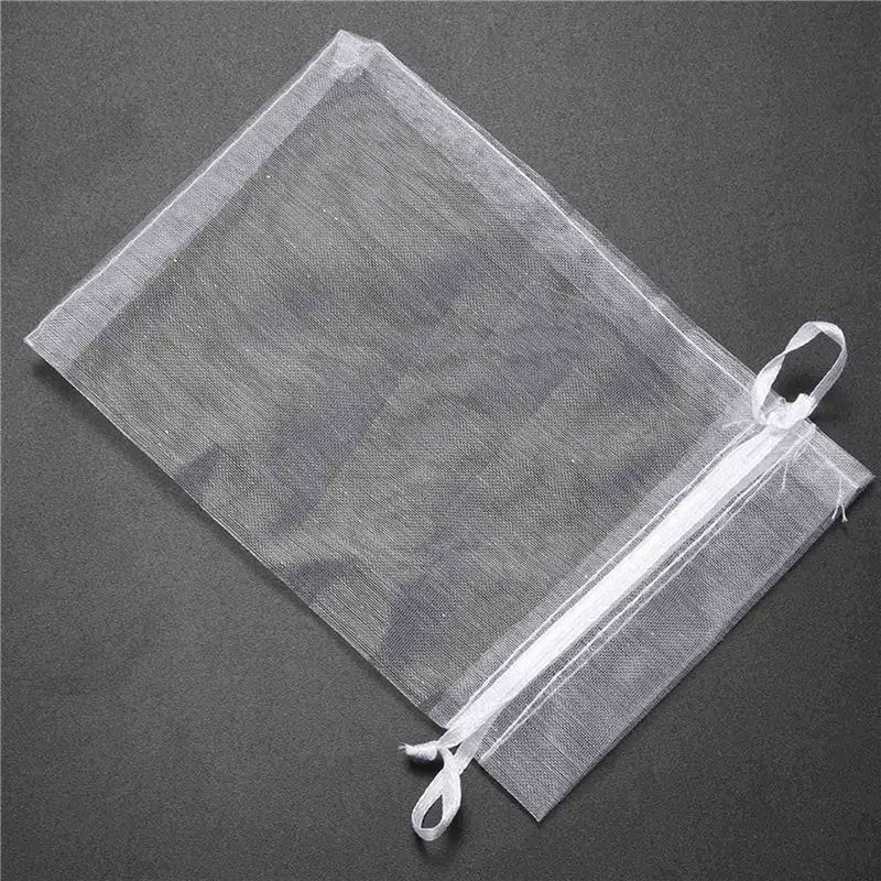 ABRT-250 Pieces 4 By 6 Inch Organza Gift Bags Drawstring Jewelry Pouches Wedding Party Favor Bags (White)