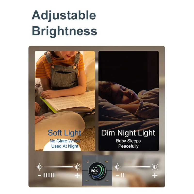 

Hot-Tuya Zigbee Knob Smart Dimming Switch Panel App Control Voice Control Linkage 4 Gang Relay Smart Home Light Switch