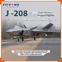 Flyfans RC Plane J-20B Fixed Wing Remote Controlled Fighter Model With Flight Control Double 70mm Inlet Stealth Design Toy
