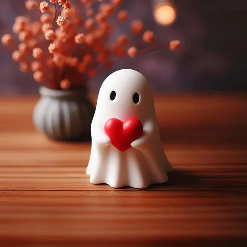 Middle Finger Cute Ghost Statue Ghosts Small Scary Ghost Figurines Halloween Home Table Decoration Centerpieces Shelf Decoration