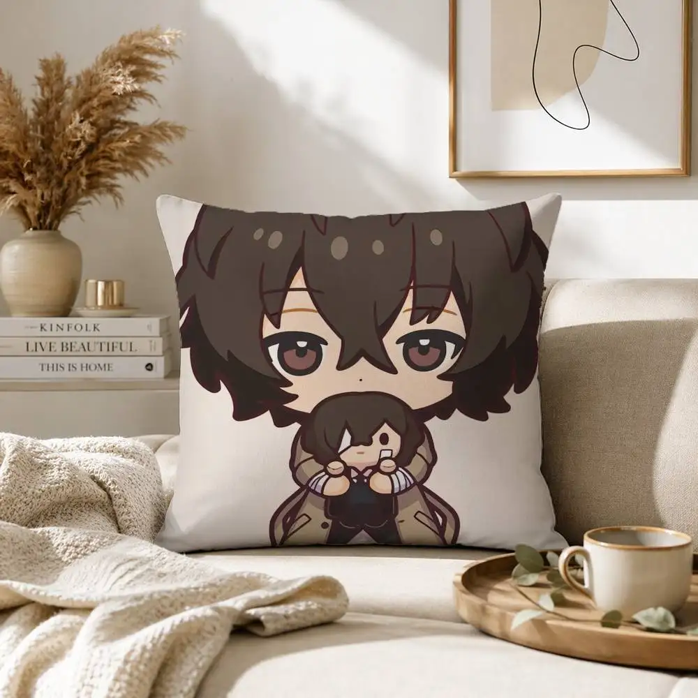 Bungo Stray Dogs dazai osamu Pillow Case for Sofa Living Room Home office Decor Protective Cover view 6
