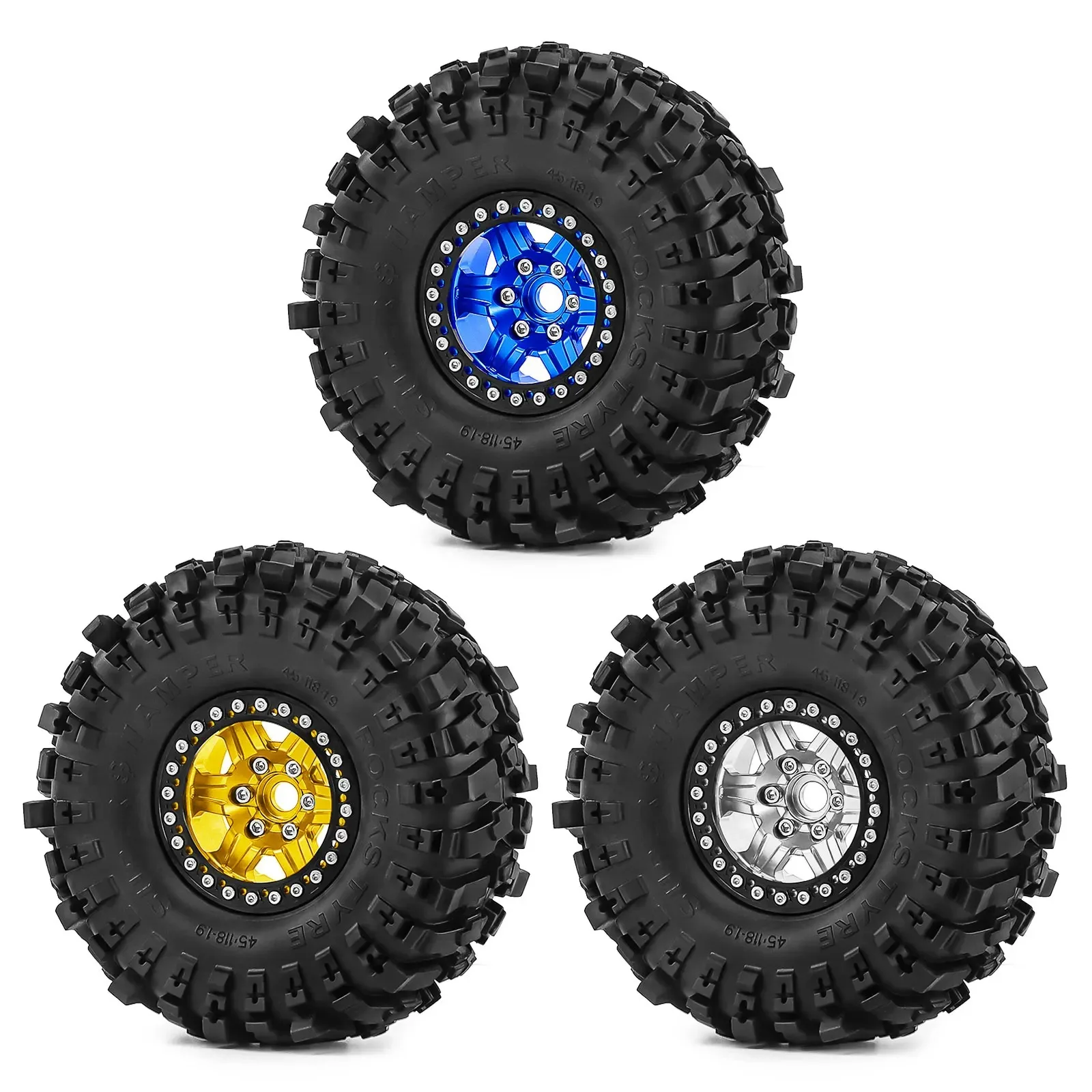 

4pcs 1/10 RC Crawler Upgrade 1.9Inch Metal Beadlock Wheel Tire 12mm Hex for AXIAL Capra Enduro Gen8 CR24 Traxxas TRX4 TRX6 SCX10