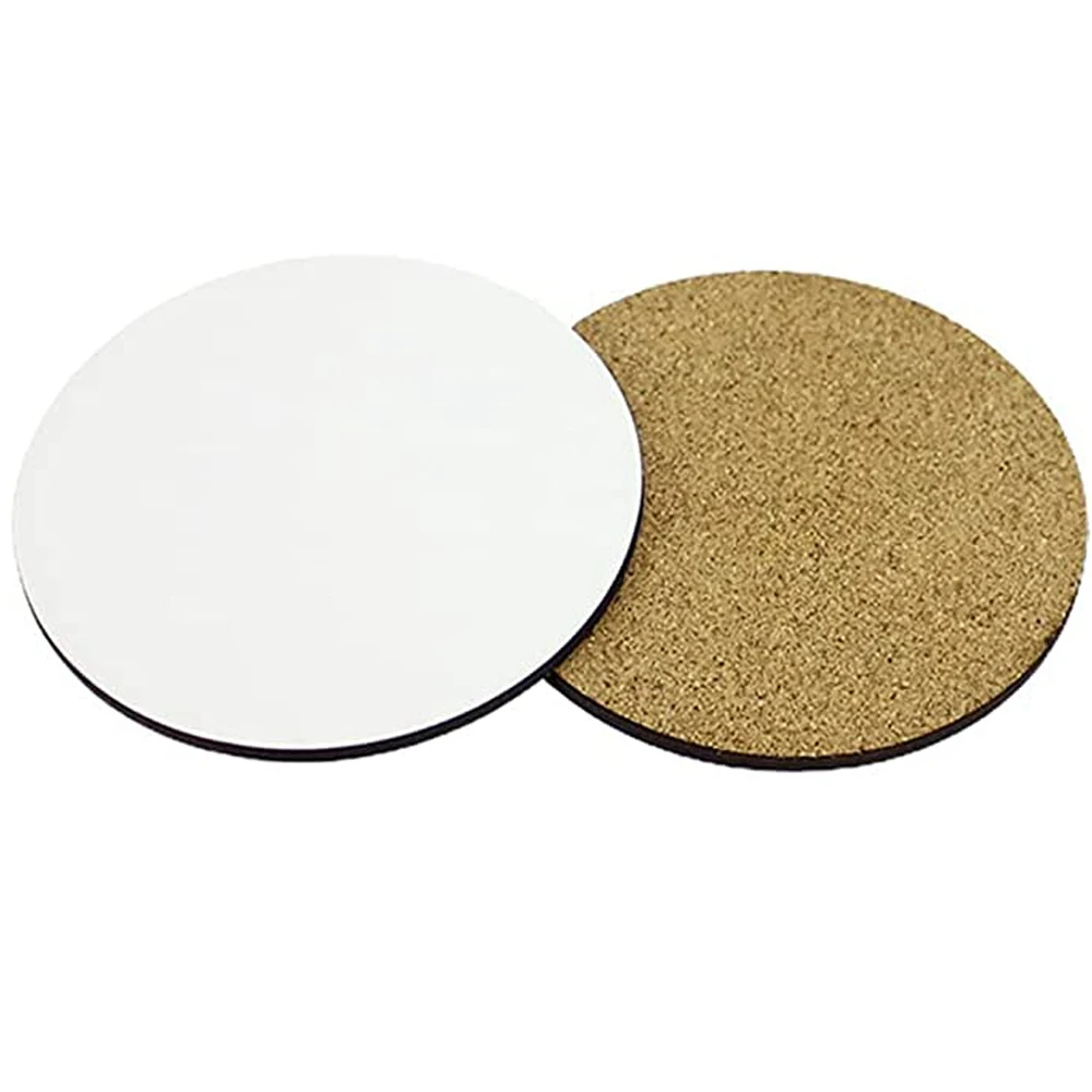 10 PCS Sublimation Blank Cup Coasters Bulk,3.9 Inch Round Blank MDF with cork for Sublimation Transfer Heat Press Printing