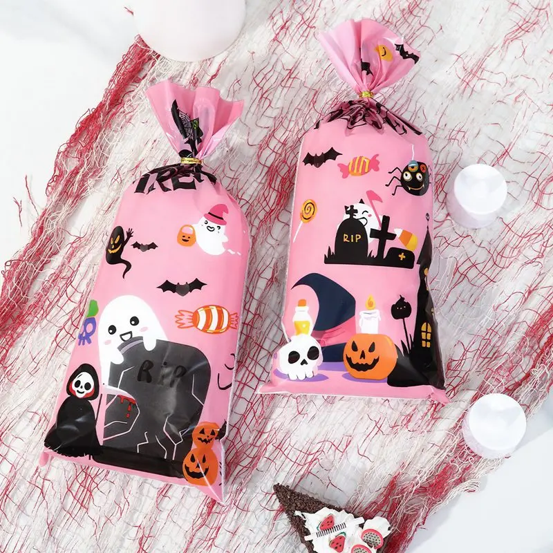 Halloween Ghost Pumpkin Candy Bag Gift Cookie Bags Biscuits Snack Plastic Packaging Bags Halloween Party Decoration Supplies