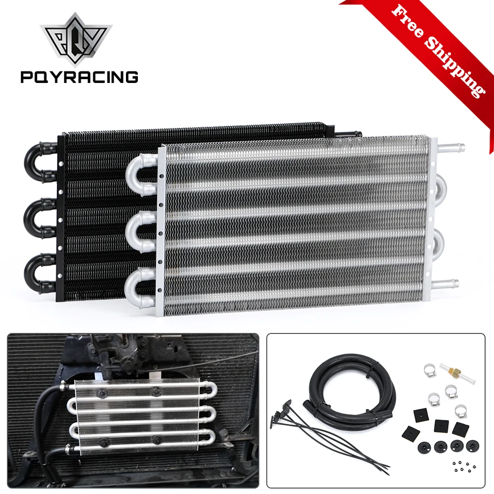 Free Shipping UNIVERSAL 304.8X190.5X19.05 ALUMINUM REMOTE TRANSMISSION OIL COOLER KIT/AUTO-MANUAL RADIATOR CONVERTER PQY4123