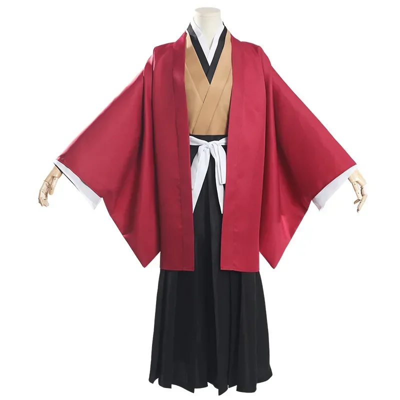 Tsugikuni Yoriichi Cosplay Anime Costume Kimono Suit Men Red Cloak uniform Suit Party Outfit for Men