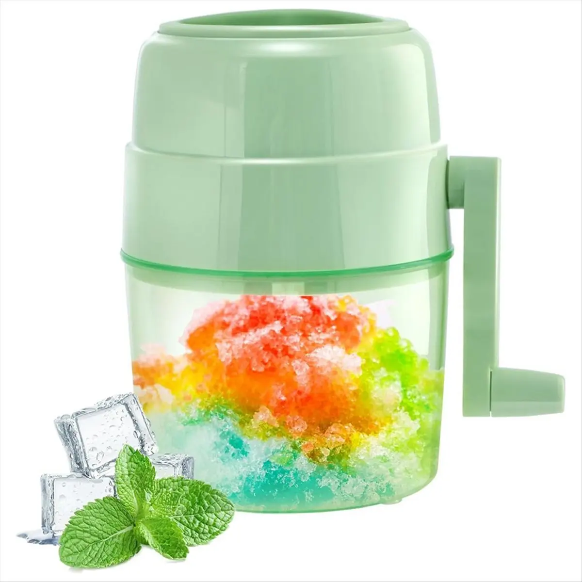 2026 Trend Snow Cone Machine Shaved Ice Machine Manual Ice Shaver Machine Double Stainless Steel Blade Ice Crusher