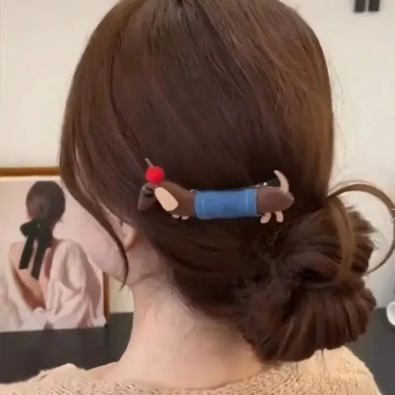 Garras para el cabello para mujeres. Dulces coletas dobles, cuerdas para el cabello de bollos de bailarina y accesorios para el cabello con horquillas