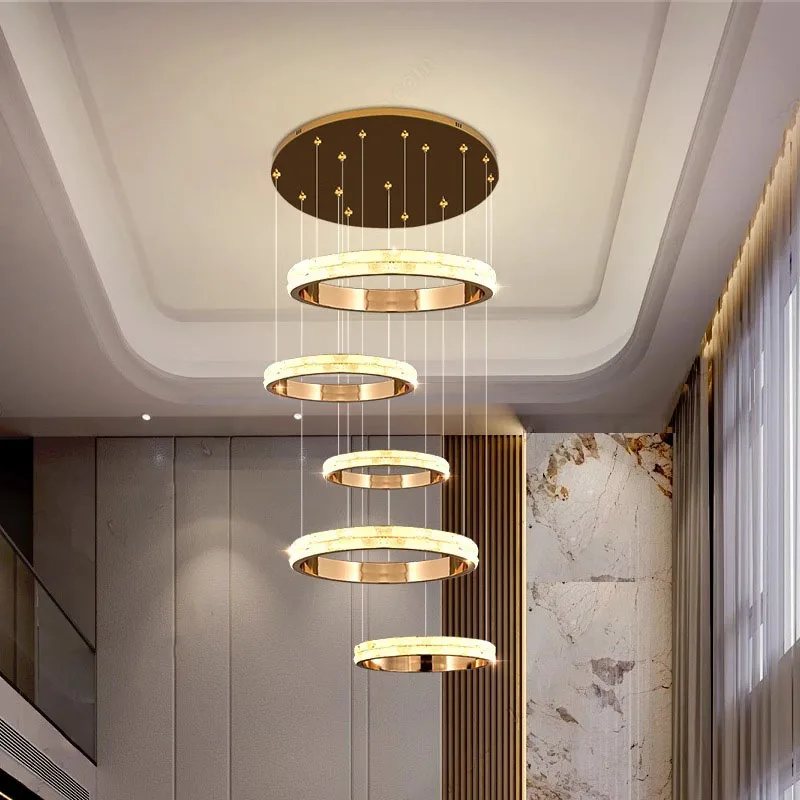 

Modern home decoration crystal chandelier, stair Pendant lamp, living room Pendant lights, interior lighting