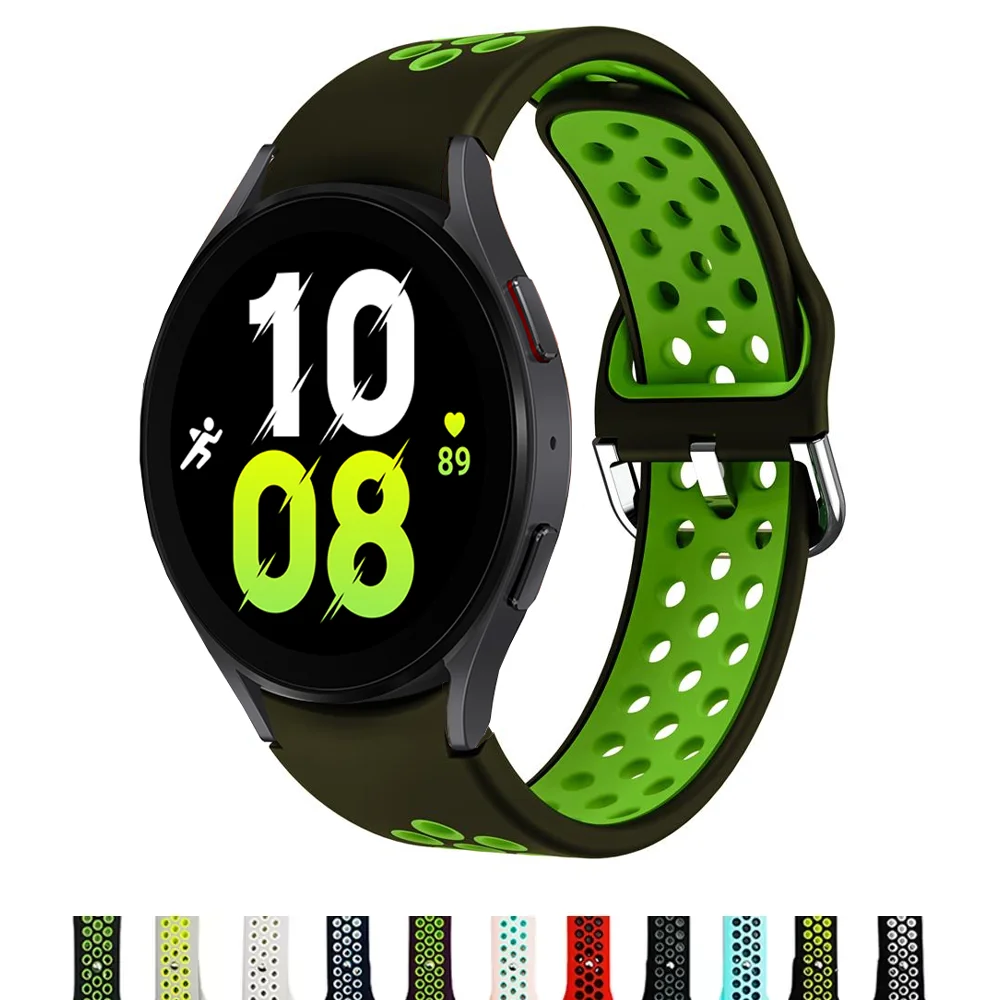 

20mm Band For Samsung Galaxy Watch 4 40mm 44mm 6 classic 43mm 47mm Silicone Bracelet correa Galaxy Watch 5 Pro 45mm strap