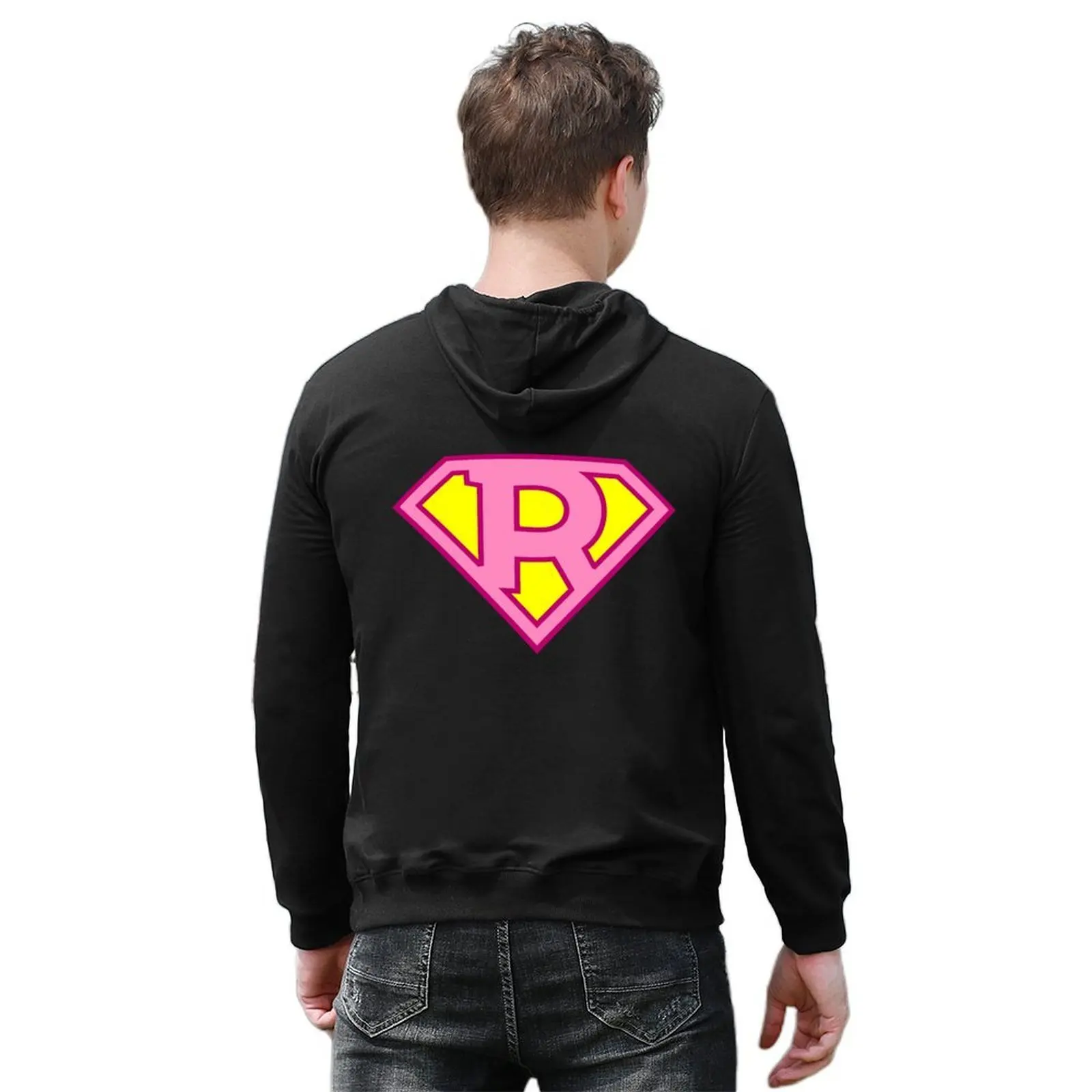 حرف R سوبر رسالة المجلد 2 هوديي الملابس الشتوية ملابس الخريف الكورية أزياء الرجال الملابس الجمالية هوديس الرجال