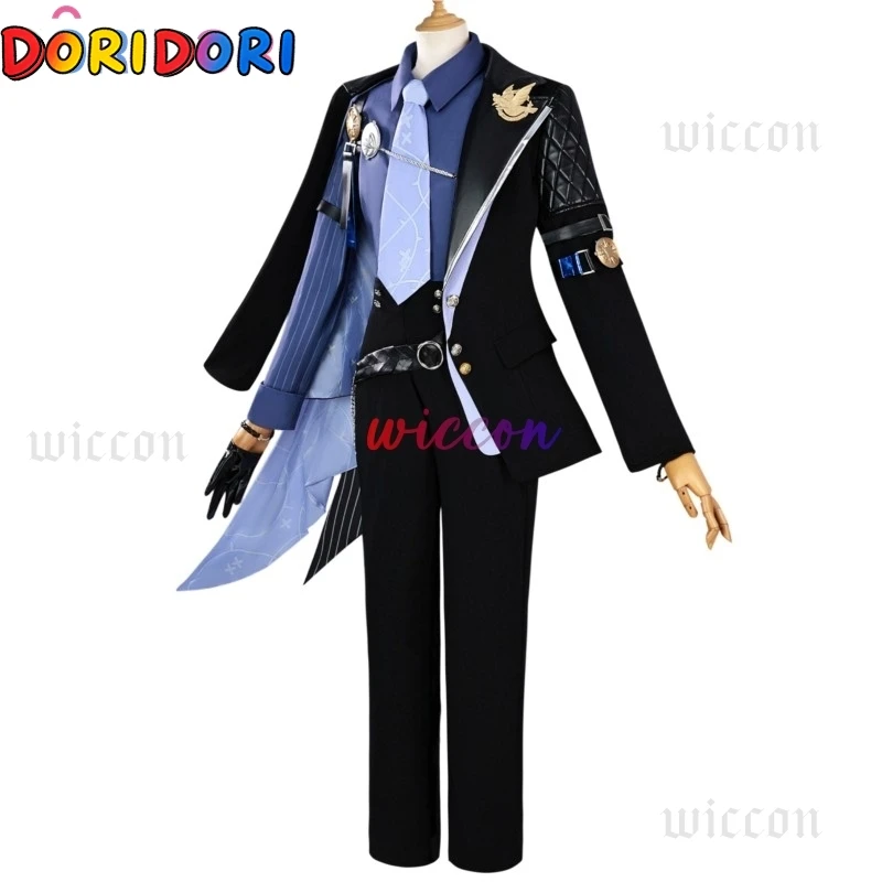 Zenless Zone Zero Hugo Cosplay Costume Black Suit Hugo Wig Game Uniform With Hat Props New Eridu Halloween Party Women Men view 3