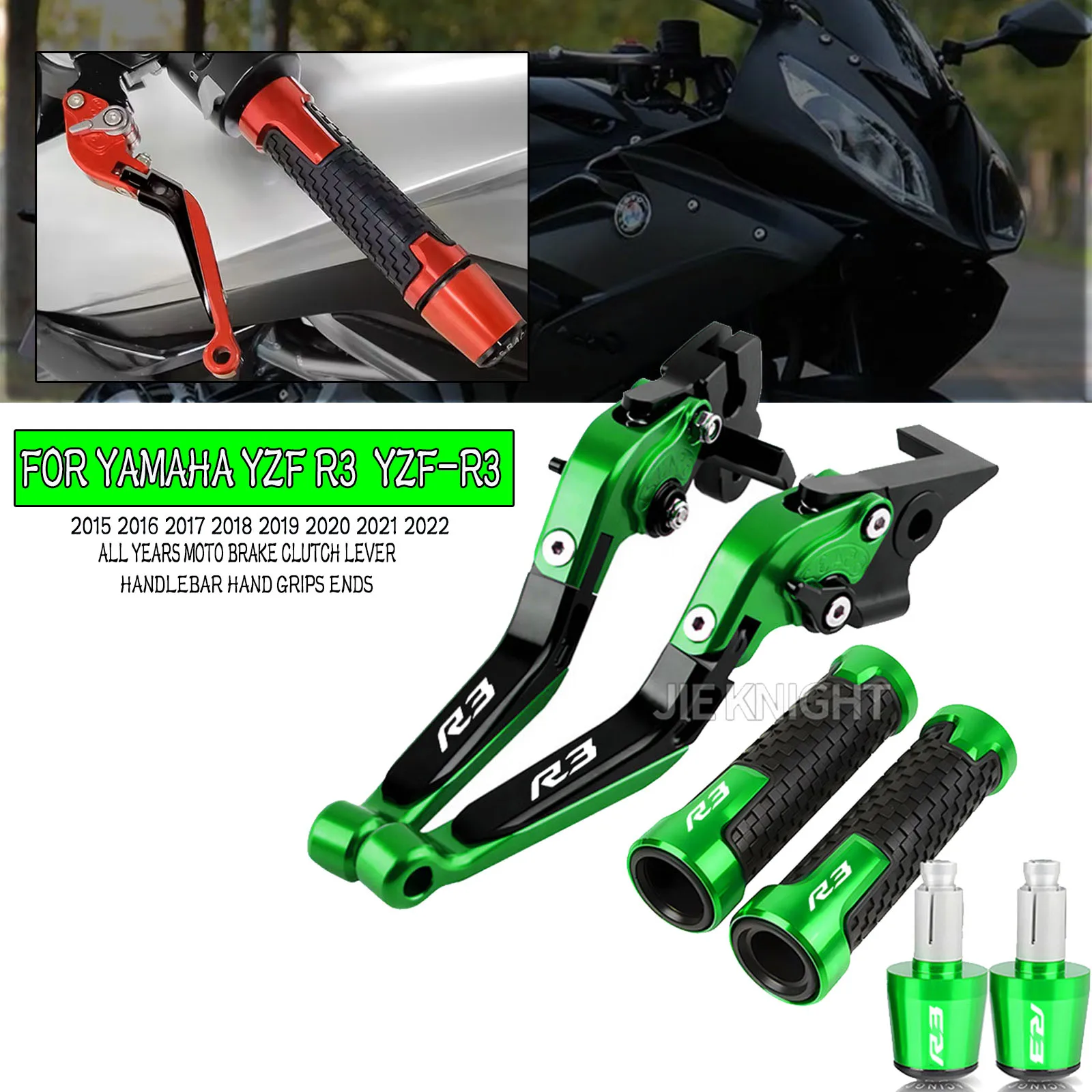 YZF R3 2023 2024 Motorrad Bremsen Kupplung Hebel Griff Bar Ends für Yamaha YZF R3 2015 2016 2017 2018 2019 2020 2021 2022 YZF-R3