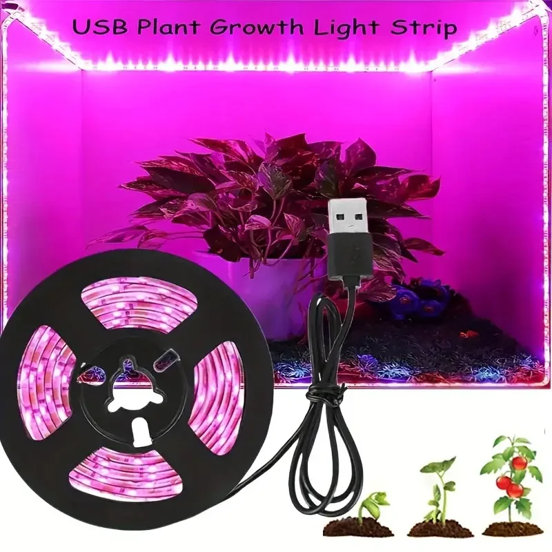 1pc Full Spectrum LED Plant Grow Light Strip 1 Pack USB Powered for Seedlings Ideal for Greenhouse Indoor Vegetable Growing