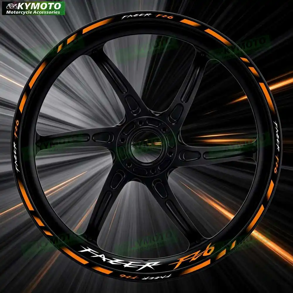 Motorcycle 17 Inch Front And Rear Racing Wheel Stickers Car Reflective Rim Motorbike Hub Tape Decal Sticker For FAZER FZ6 FZ 6