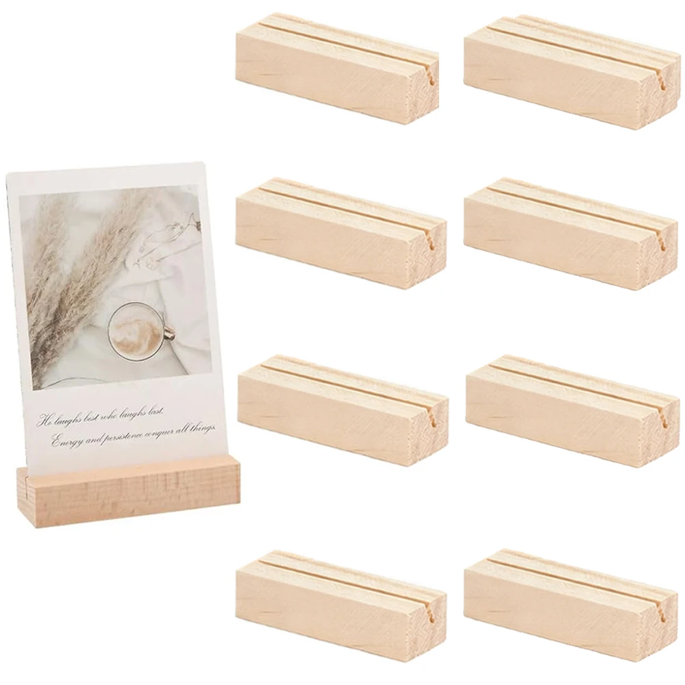 10/20 Stück Holz-Tischkartenhalter, Foto-Postkartenhalter für rustikale Hochzeit, Geburtstag, Party, Tischnummer, Name, Stand-up-Schilder