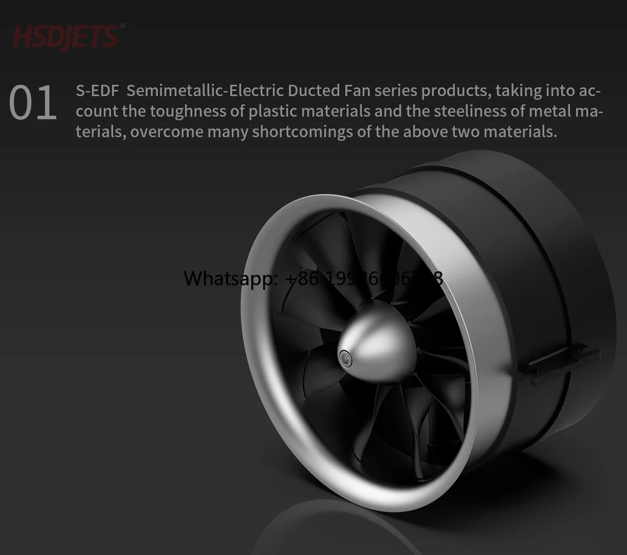 

HSDJETS S-EDF 105mm Semi Metallic Electric Ducted Fan 750KV 12S 7.4kg Thrust 11 Blade Vortex RC Airplane Carbon Motor Model fact