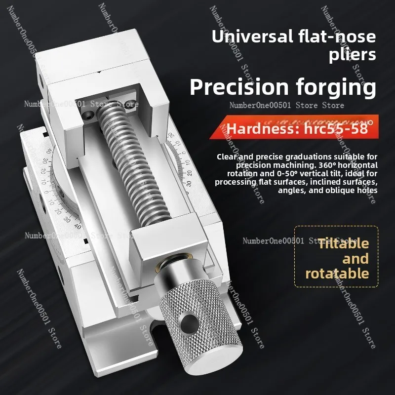 Universal Precision Vise 360° Swivel 0-45° Tilt Angle Grinder Milling Machine Vice 2 3 4 Inch