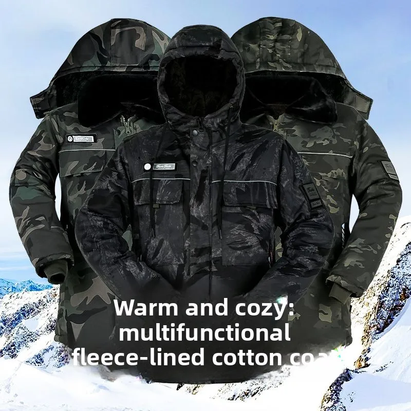Vêtements de travail en coton camouflage Thiened Fce pour hommes, imperméables et résistants au froid, pour l'hiver, protection contre le froid