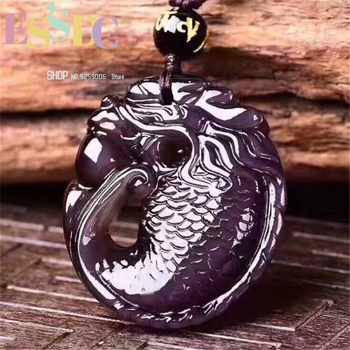 Natural Ice Color Ling'ao Wins The Championship Pendant Aoyu Dragon Fish Ice Obsidian Amphioxus Koi Lianzhu  Jewelry Amulet Gift