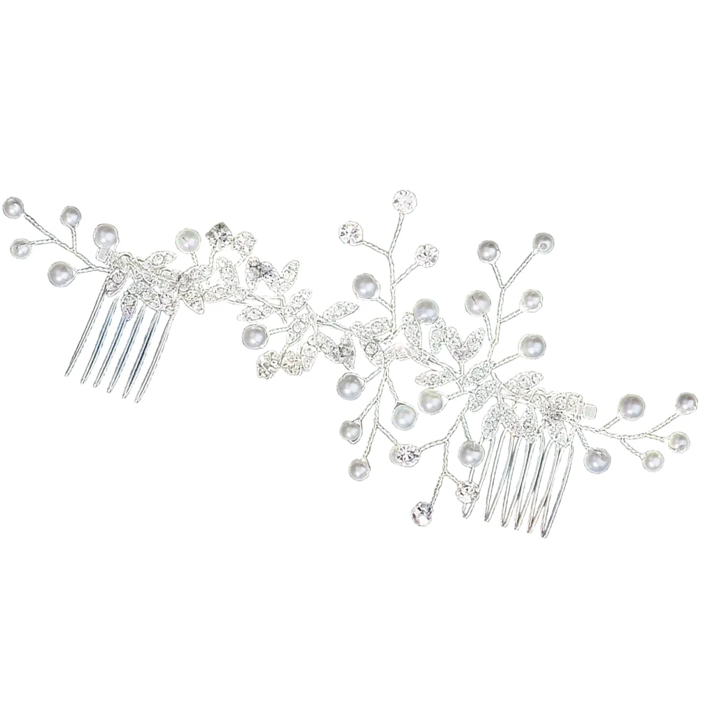 

Delicate Metal Hair Comb Wedding Bridal Accessories Elegant Crystal Pearl Headpiece Women Party Banquet Hairstyle Accessory