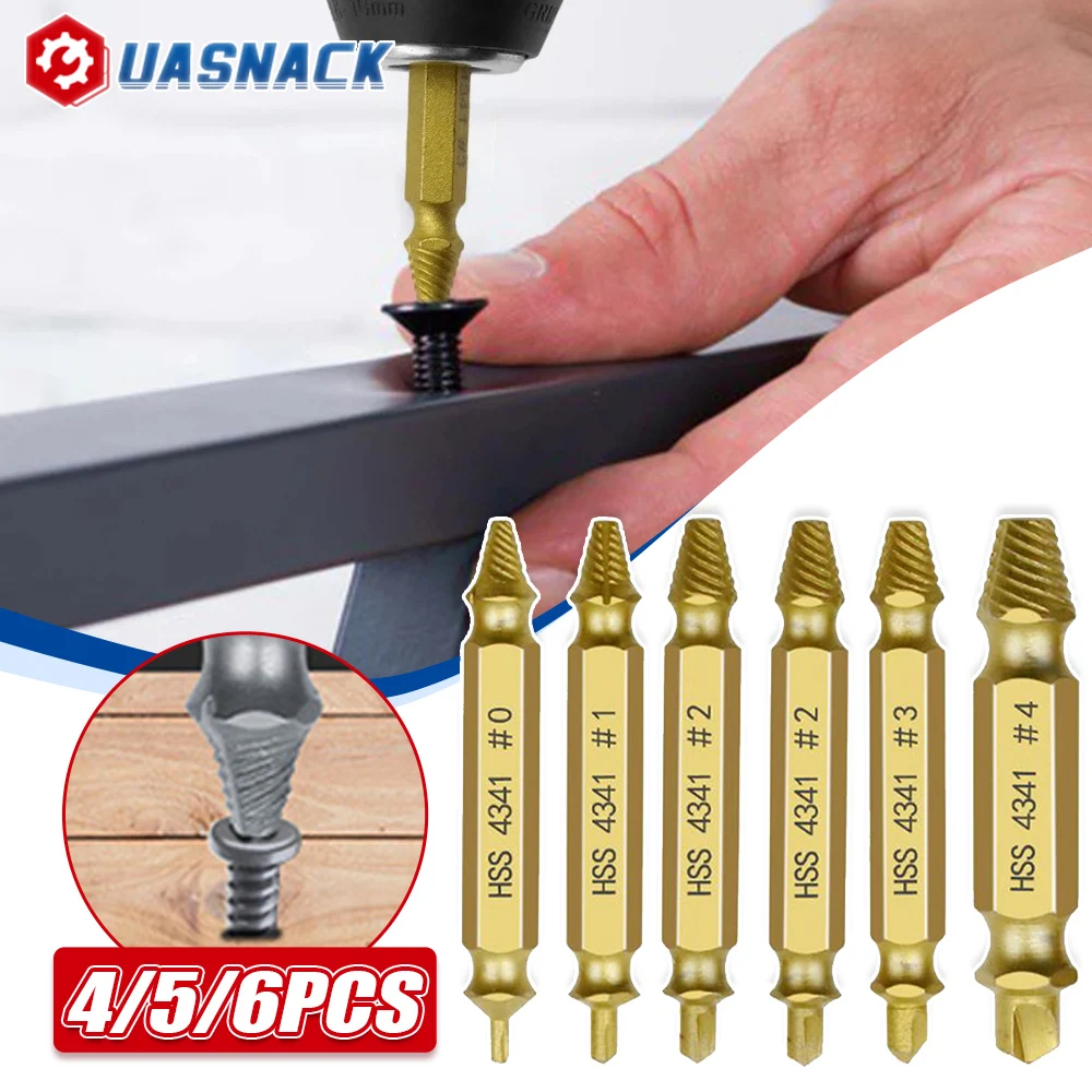 Двухсторонний экстрактор винтов HHS, экстрактор поврежденных винтов, фотоэкстрактор, набор сверл, экстрактор сломанных болтов, болтов, шпилек