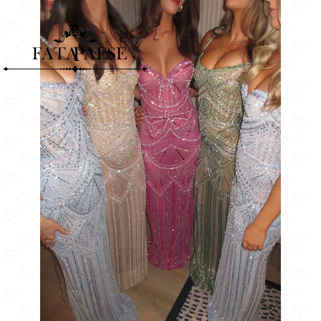 FATAPAESE Evening Dresses Customize Sweetheart Sky Blue Floor-Length Women'S Formal Evening Gowns Lace Ruffles Wedding Party