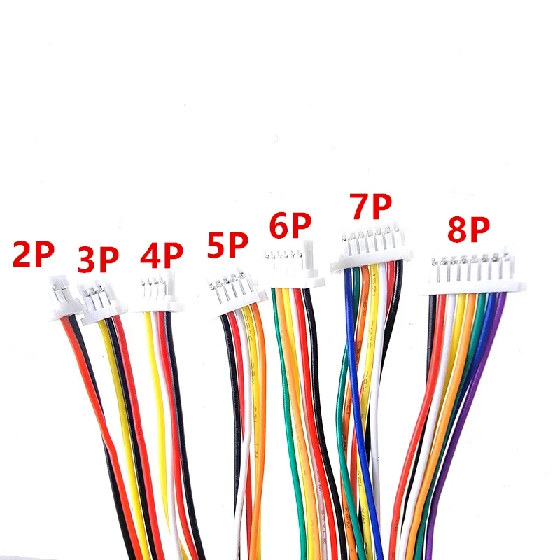 Mini JST SH 1.0mm Pitch 2 3 4 5 6 7 8 Pin Female Socket Terminal Plug Wire Connector SH 1mm 10CM 28AWG Electronic Wires Cable