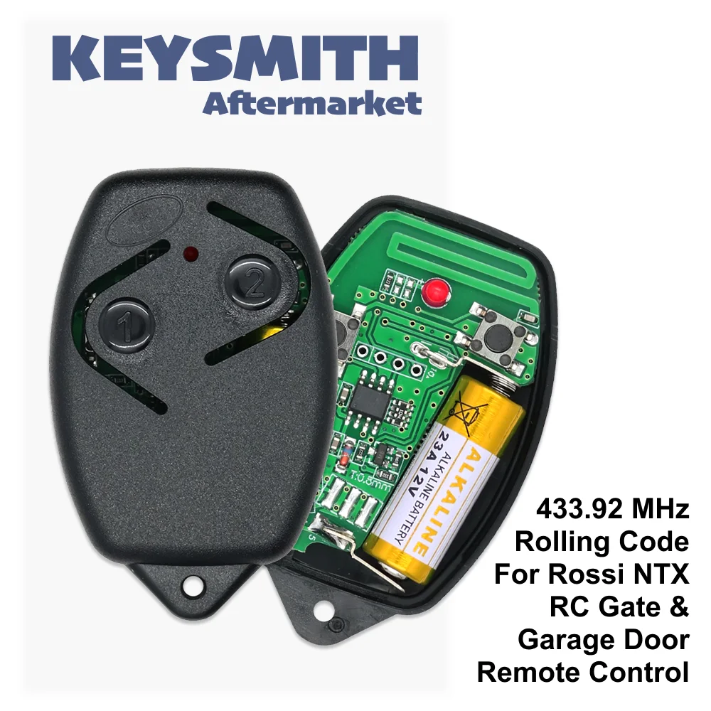 KEYSMITH Novo Abridor de Portão de Garagem para Rossi NTX RC – Controle Remoto de 2 Botões, Brasil, 434 MHz, Código Rolante, KX30F/S, KXH30F/S, DZ3/4 Nano - Mercado da América do Sul