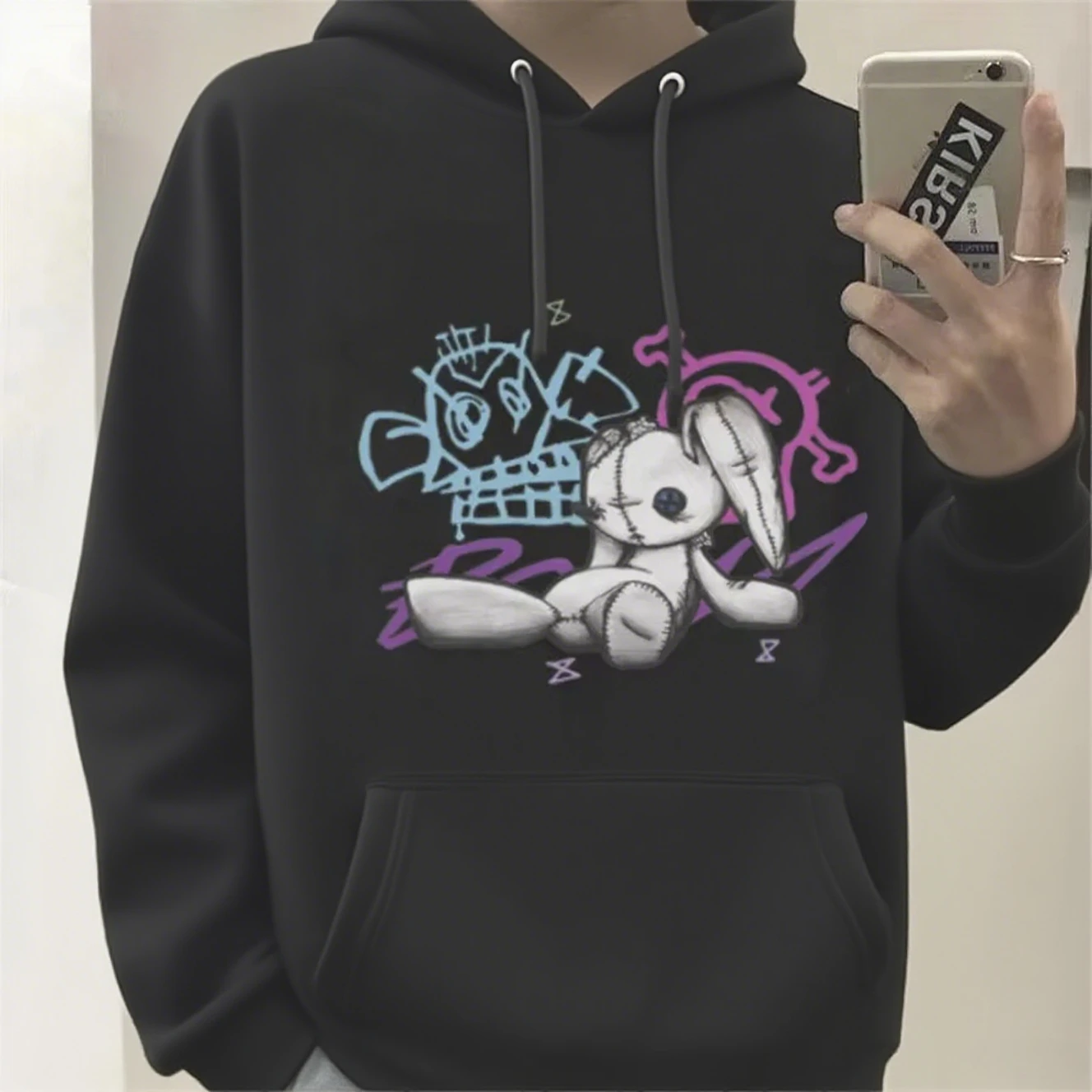 

Gothic Rabbit Graphic Printing Autumn and Winter Cotton Men's and Women's Hoodies Casual Outdoor Street Sports Training Brand