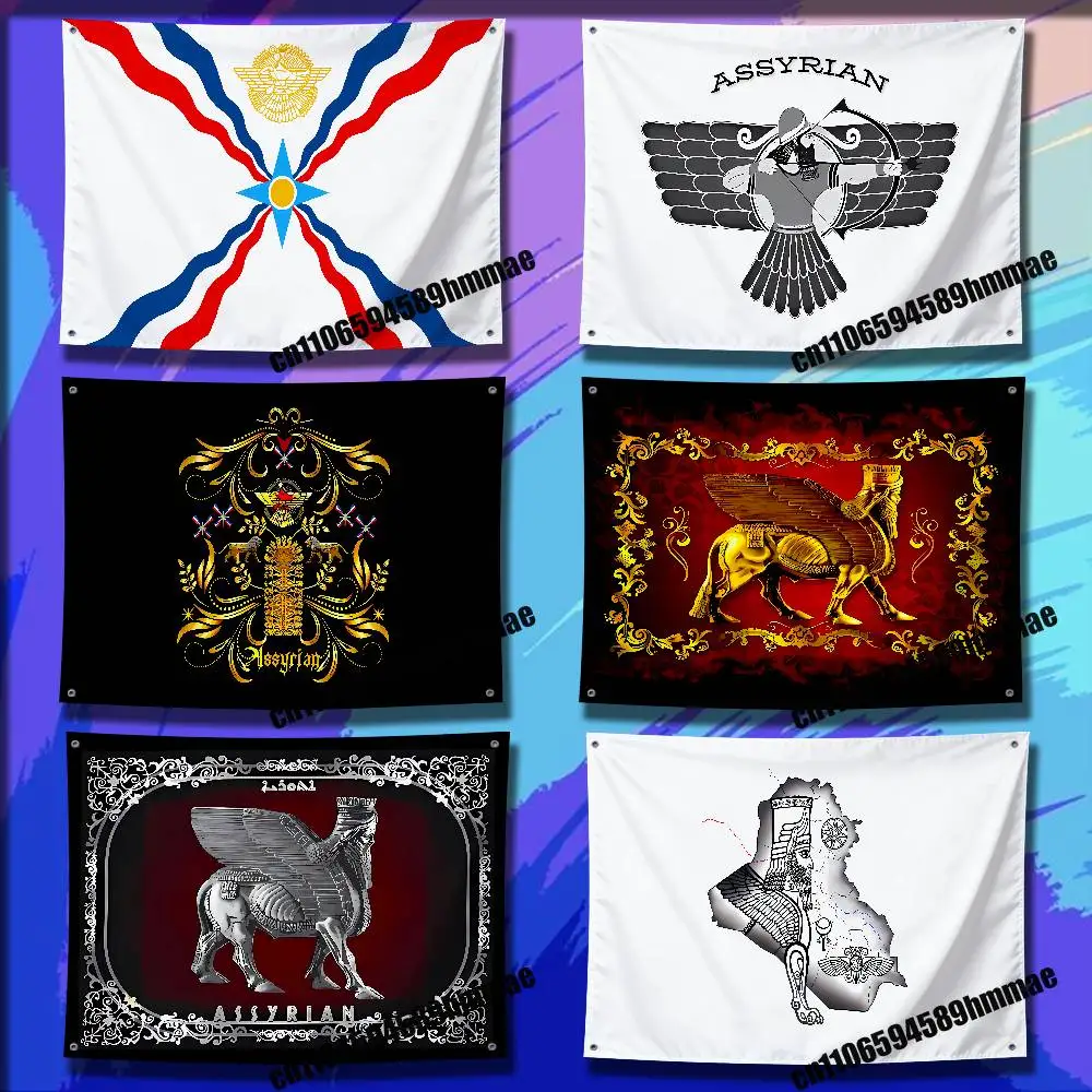 

For Assyria Assyrian national emblem Flag 50*70cm 60*90cm 80*120cm 100*150cm 150*200cm Camp Wall Banner Tapestry Cover
