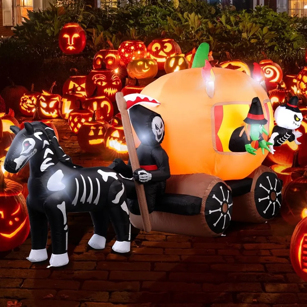 

Halloween Inflatable Outdoor Decoration- Archway, Animated, Blow Ups with Built-in LEDs, Self-Inflating, Weather Proof