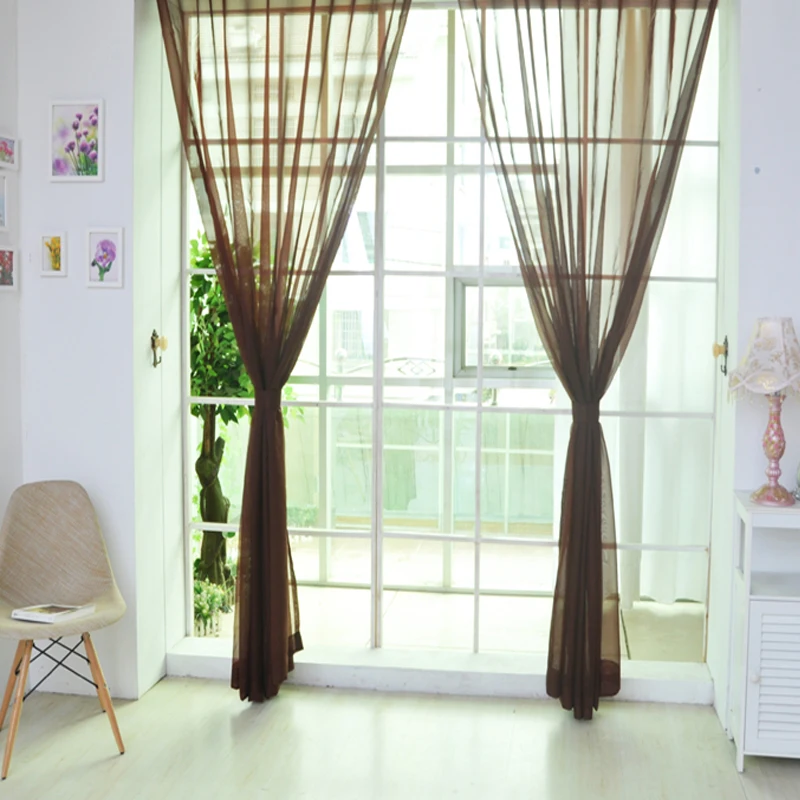 Tulle Curtains For The Kitchen Living Room Solid Sheer Curtains Tulle On The Windows Drapes Window Screen Dropshipping